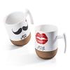 Pair of Espresso Gift for Wedding Set of with Cork Love-KANKEI Mugs, Weddings, Mr. & Mrs., Anniversary, 300ml, 2, White,