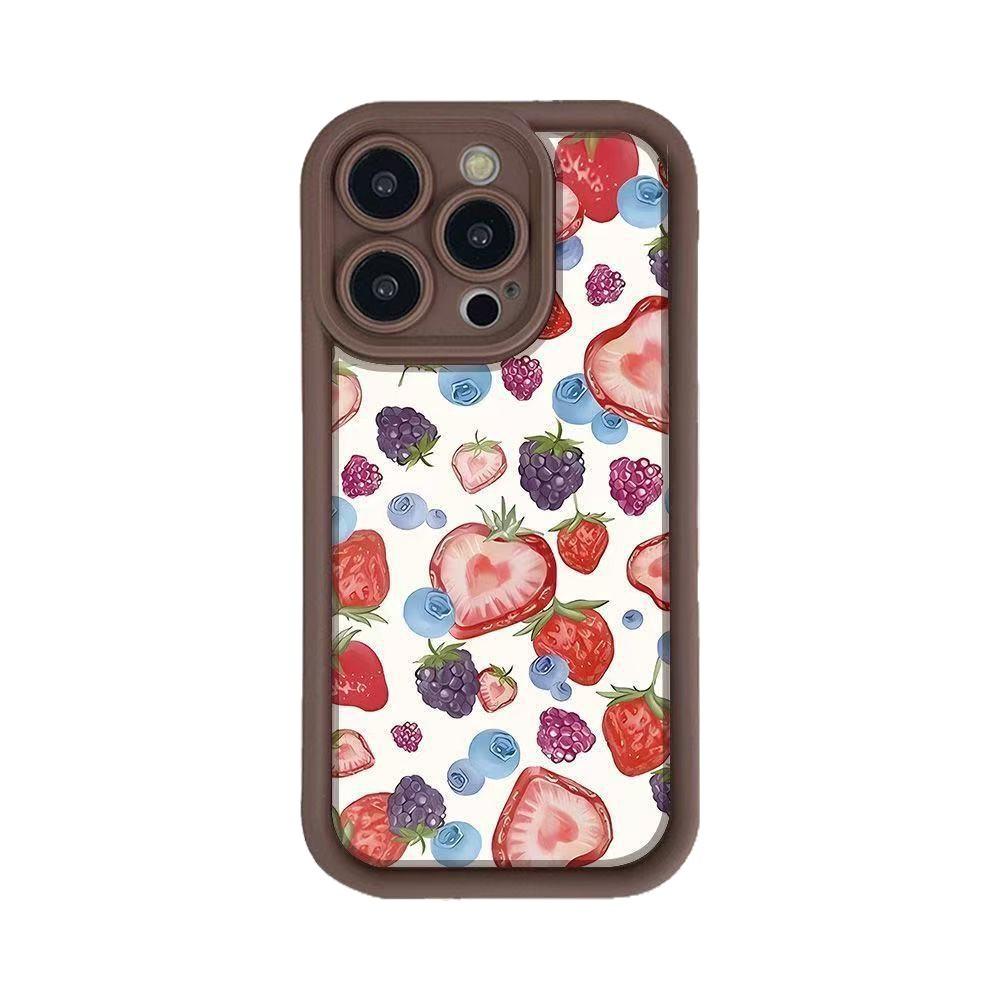 Couple cute for iphone17pro mobile phone case Apple 16E anti-drop 14 strawberry 13promax new 12