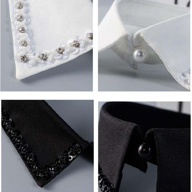 Reusable Shirt Collar Cover With Rhinestones Polyester Blend Fashion Accessory For Adults Multiple Occasion