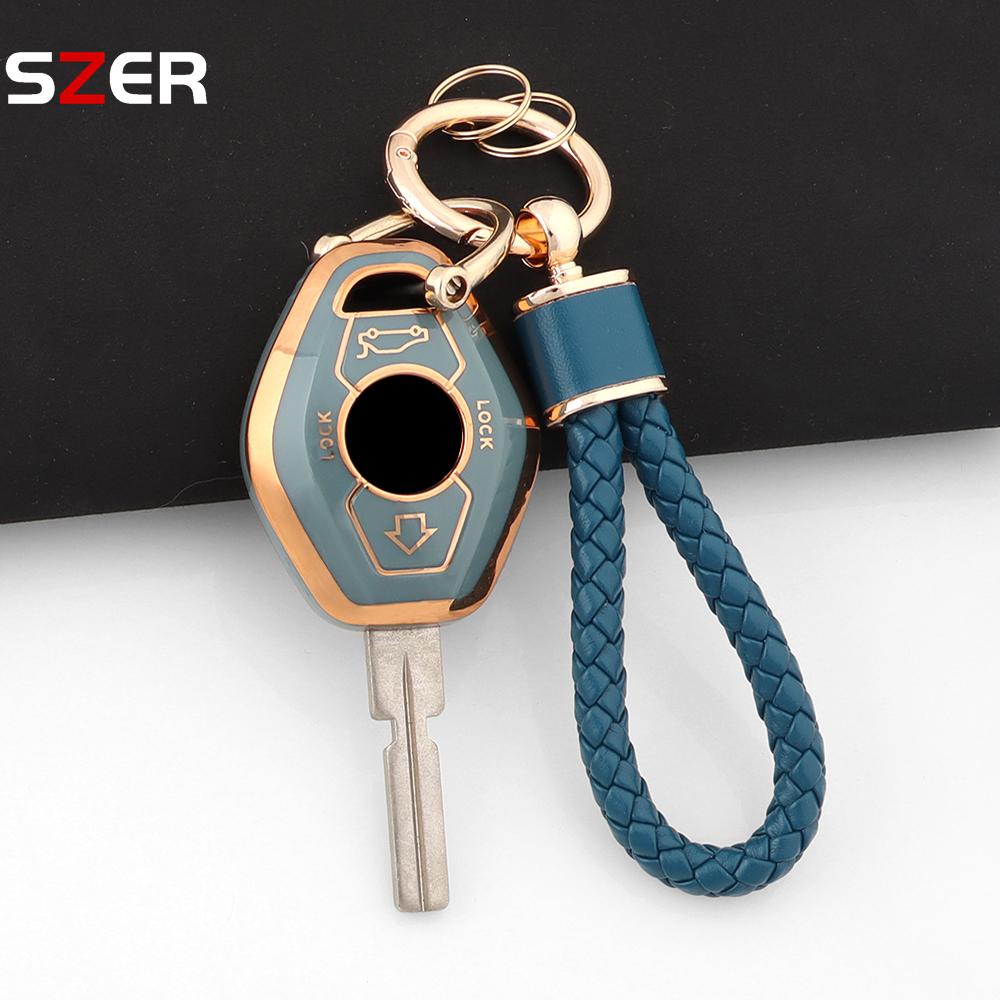 For Bmw Ews X3 X5 Z3 Z4 1 3 5 7 Series E38 E39 E46 Fashion Tpu Car Key Case Cover Protected Shell Fob Keychain Accessories