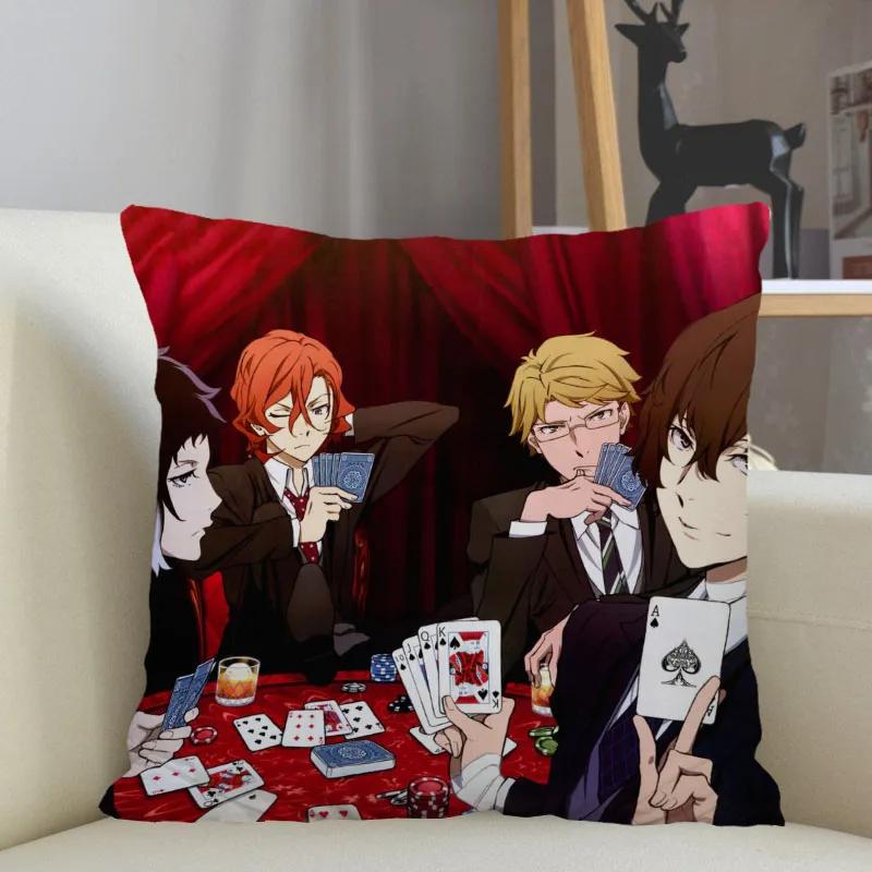 Musife Custom Bungo Stray Dogs Pillowcase Home Decoration 45X45Cm Zipper Square Pillowcase Throw Pillow Cover Drop Shipping 1215