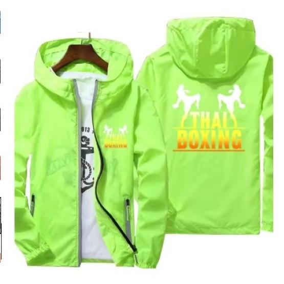 Muay Tha Genunchi Zburător Kick Boxing MMA UFFC Jachetă Windbreaker Hanorace cu Fermoar Bărbați Femei Copil Unisex Mânecă Lungă Imprimeu Sport Sală de Gimnastică Fitness Antrenament