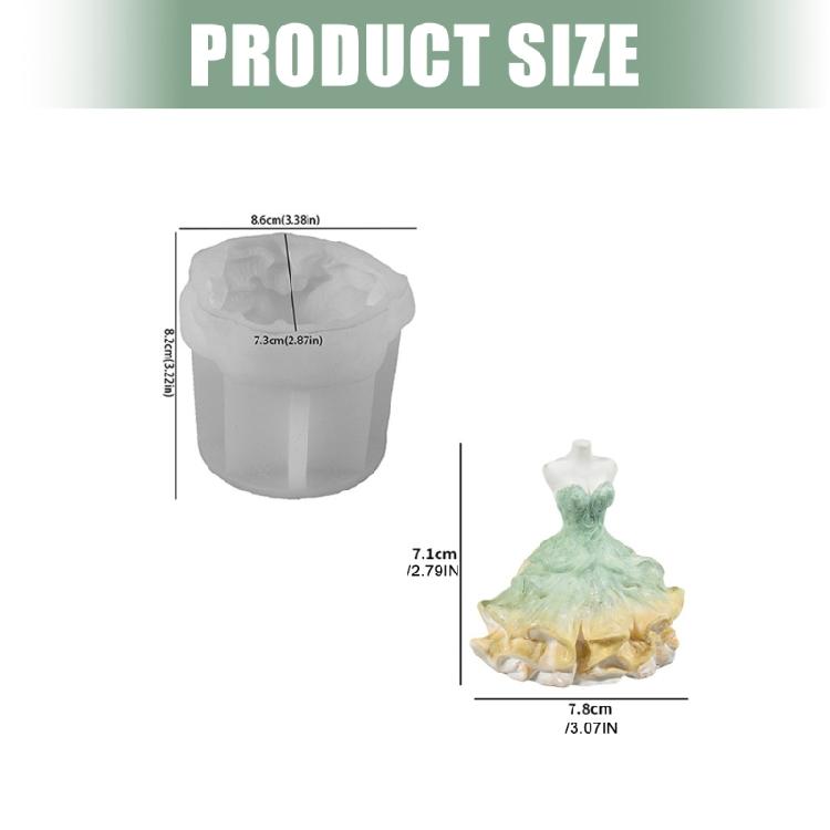 Wedding Dress Silicone Candle Molds Multipurpose Silicone Mould Baking Tool for Candle Soap Chocolate Wedding Decoration