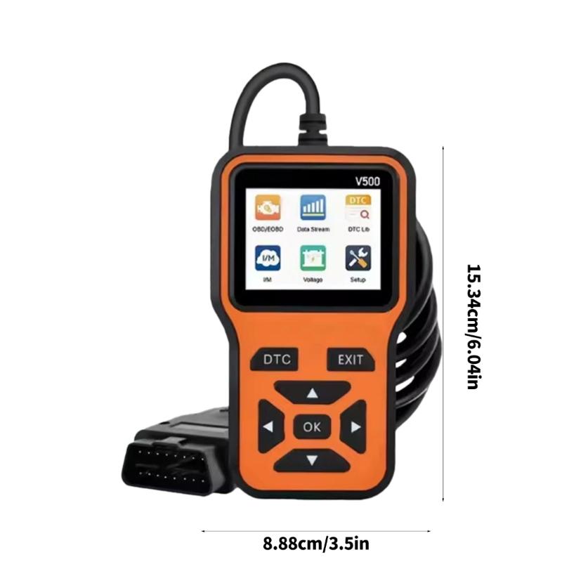 Compact Car OBD2 Diagnostic Tool Reads Engine Fault Codes For Multiple Vehicles Code Scanner Tool with Voltages Test
