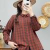 Authentic Cotton Double-Layer Gauze Plaid Shirt for Women - Long Sleeve, Loose, Versatile, Retro Style