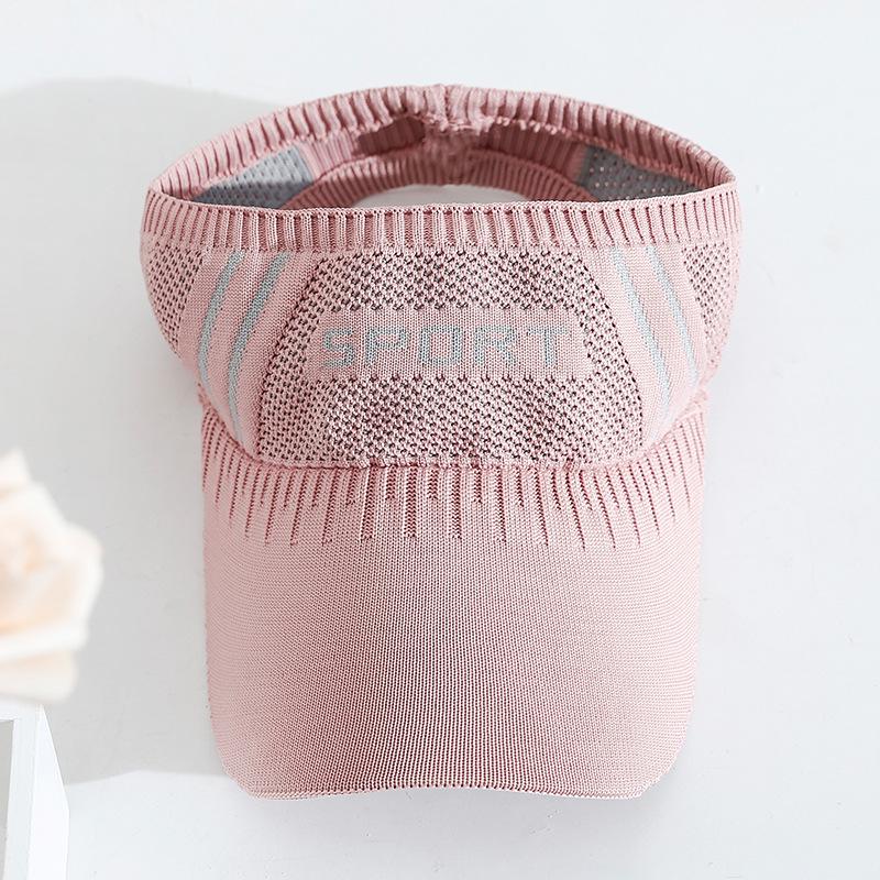 Women's Lightweight Breathable Knitted Ponytail Sun Hat - UV Protection, Topless Design for Sports