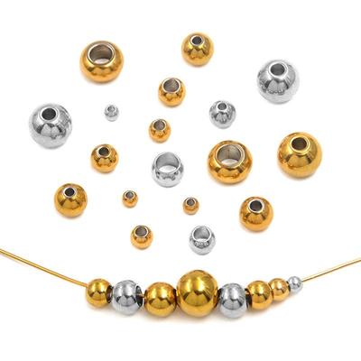 Stainless Steel Round Spacer Beads for DIY Jewelry Making