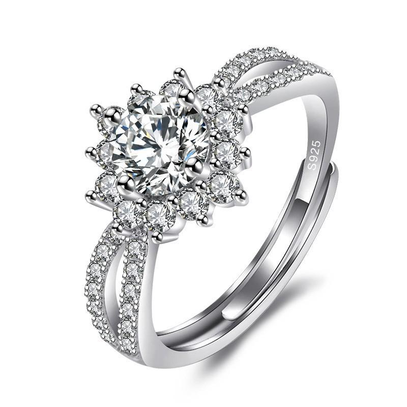 TikTok Influencer Inspired Moissanite Six-Prong Wedding Ring for Women - One Carat Jewelry