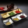 Muti-grid 304 Stainless Steel Seasoning Plate Sauce Divide Dishes Hot Pot BBQ Soy Vinagar Dish Meal Table Service for Kitchen