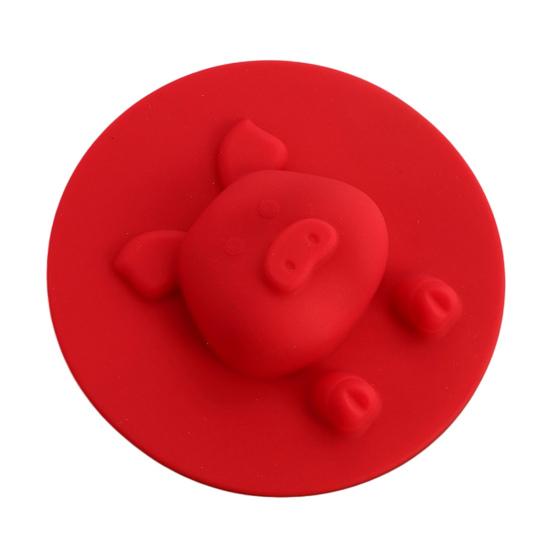 Piggy Silicone Cup Lid Heat Resistant Non-Slip Mug Cover Microwave Safe Cute Pig Cup Cover for Coffee Tea Hot Drinks