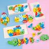 Baby Wooden Animal Puzzle Brightly Colored Educational Toy For Kids