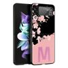 Pink Letter Flower Phone Case for Samsung Galaxy Z Flip 3 4 5 Folding Mobile Shell For Samsung Z Flip3 Flip4 Flip5 PC Hard Cover