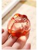 Pear Flower Crystal Glass Paperweight & Ruler: Elegant Decor for Calligraphy, Painting, and Cute Tea Pet.