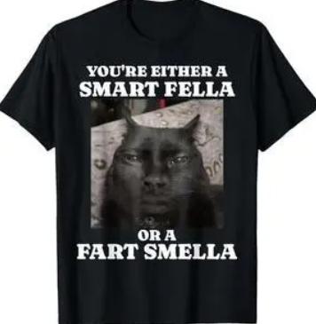 Funny Quote Youre Either A Smart Fella Or A Fart Smella Loose Cotton Crewneck Streetwear Daily Tee