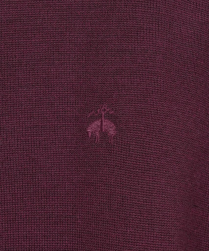 BROOKS BROTHERS Merino Wool Logo Polo Sweater (Burgundy) (Bbwtmnf301)