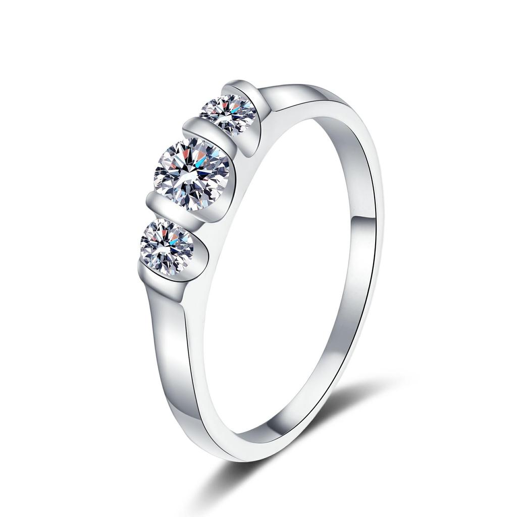 S925 Sterling Silver Moissanite Wave Design Ring for Women