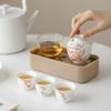 Sheep Fat Jade Ceramic Fúchè Fragrant Kung Fu Tea Set: Travel White Porcelain Tea Cups with Gift Host Cup, Customizable Logo.
