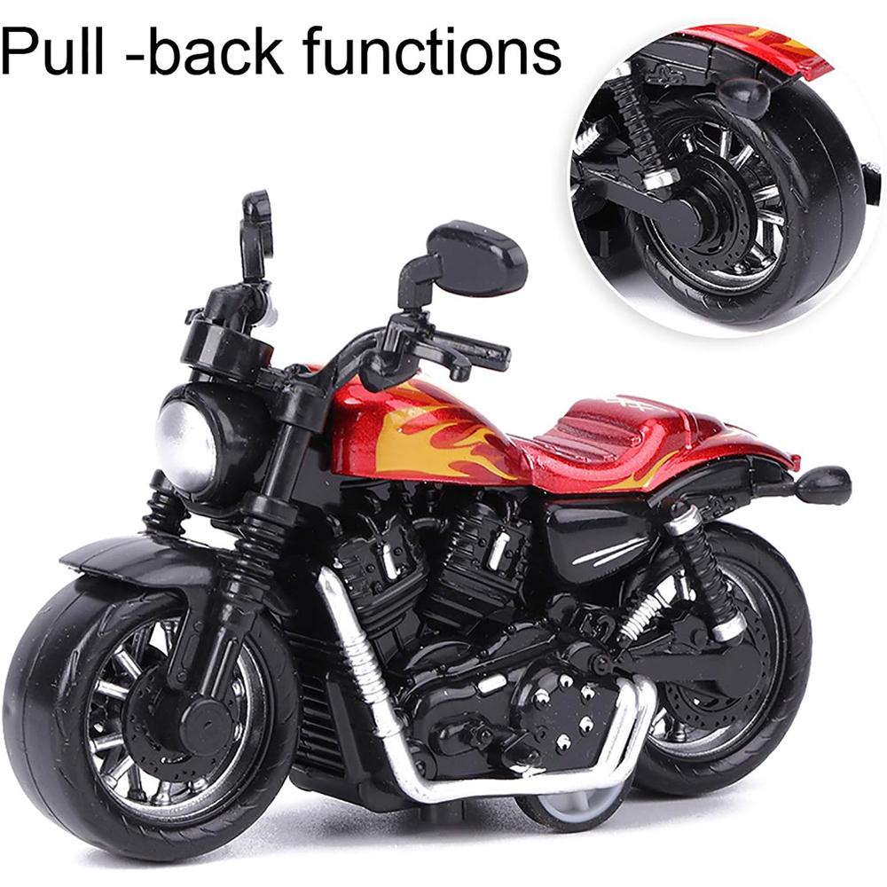 1/36 Alloy Motorcycle Model Decoration Locomotive Motorbike Toy Decor Simulation Racing Pull Back Car Children's Boy Toy Gift