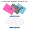 MMBAT 3 pachete de cârpă de curățare pentru saxofon pentru saxofon Trageți pentru a curăța cârpă de curățare a instrumentelor de vânt cu mănuși