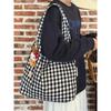 2025 New Retro Plaid Vest Bag Korean Large-capacity Shoulder Bag Lightweight Shopping Bag Versatile Canvas Bag