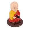 Solar Little Monk Figurine Automatic Head Shaking Decorative Funny Statue Ornament for   Car Dashboard Home