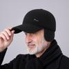 Mens Winter Warm Wool Blend Baseball Cap with Ear Flaps Windproof Dad Hat