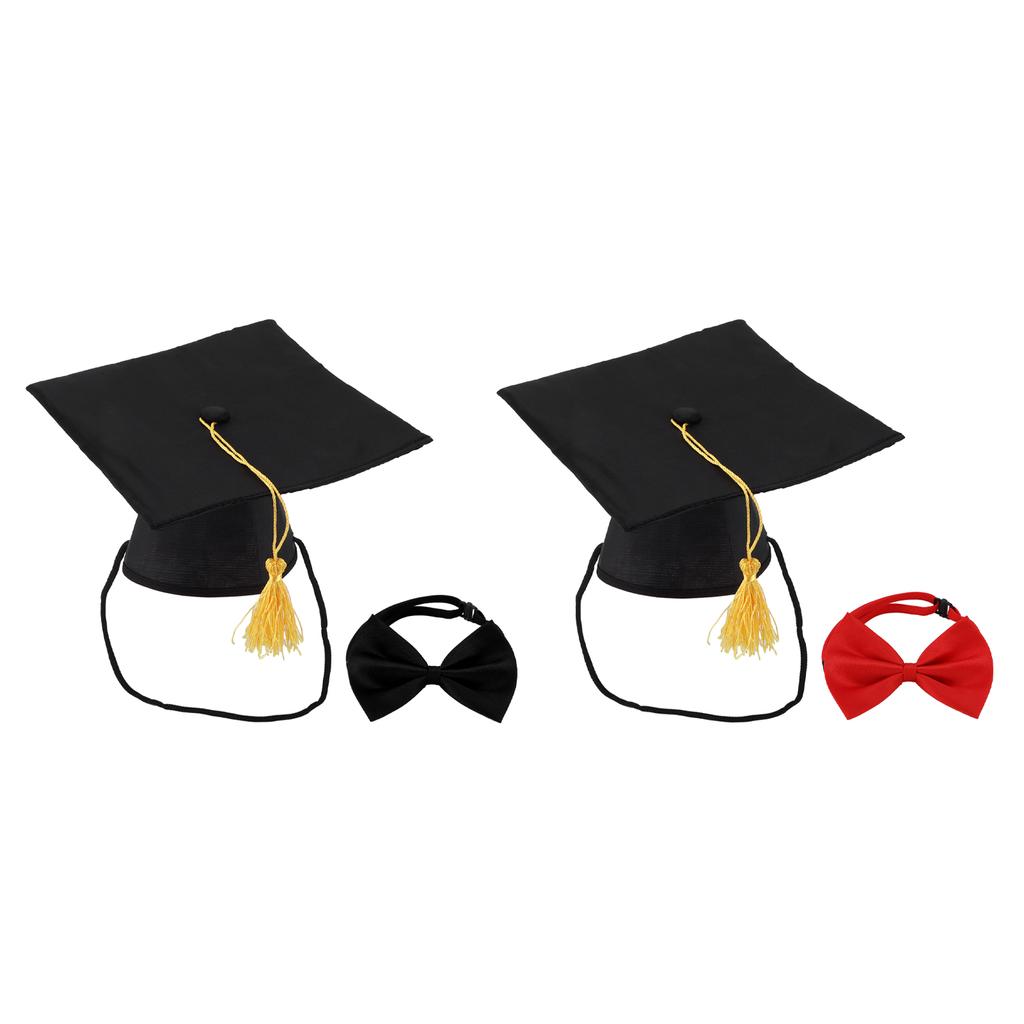 Pet Promoce Čepice s Motýlkem Límec Kravata Promoce Klobouky pro Psy a Malé Mazlíčky