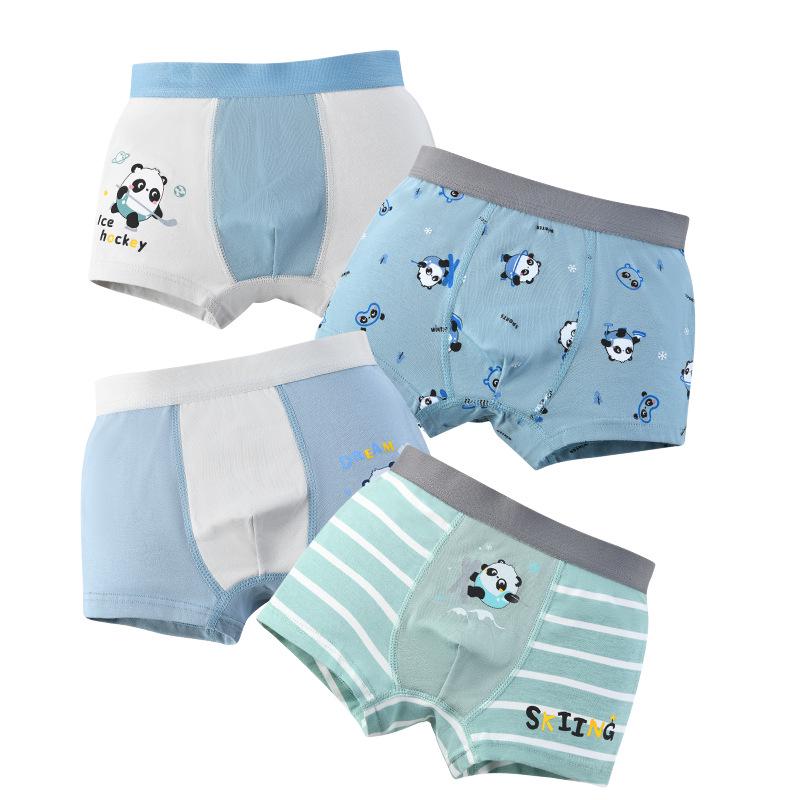Boys' Antibacterial Cotton Boxer Briefs, Autumn & Winter, Sizes S-M-L, Class A
