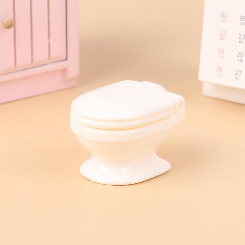 1:12 Dolls Accessories Vintage Dollhouse Furniture Bathroom Modeling White Toilet Doll House Miniature Baby Pretend Toys