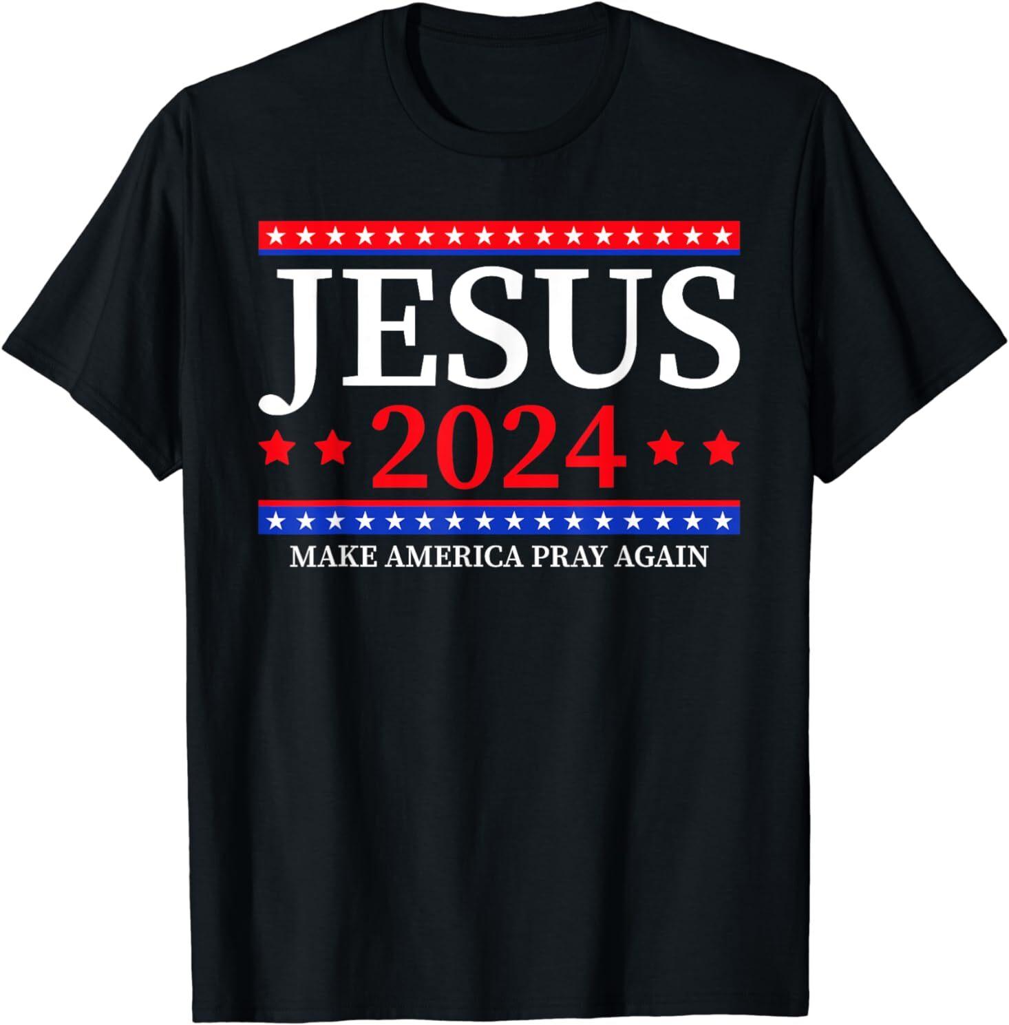 NEW LIMITED Jesus 2024 Make America Pray Again Christian T-Shirt S-3XL L