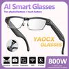 Occhiali Intelligenti L802: 800W Pixel, Video Anti-Shake, Traduzione, Riconoscimento Immagini AI, Chiamate Bluetooth