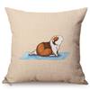 Small Animals Practice Yoga Posture Pattern Pillow Case Cute Squirrel Funny Perform Decoration Kid'S Room Sofa Bed Cushion Cover