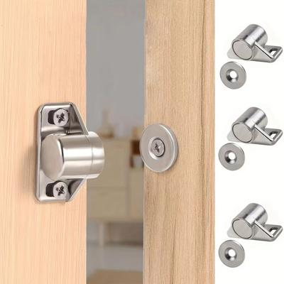 Strong Magnetic Magnetic Catches Cassette Magnetic Zinc Alloy Drill-free Buckle Suction Handle Hardware Cabinet Door Catch