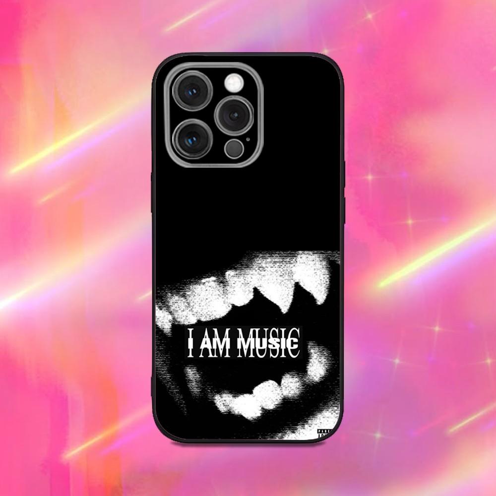 I Am Music P-Playboi Cartis Phone Case For iPhone 16,15,14,13,12,11,Pro,Max,Plus,X,XS,XR,SE,8,7,Mini,Soft Silicone Black Case iPhone13mini