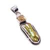 Natural Biwa Pearl,Citrine Gemstone 925 Solid Sterling Silver Pendant 1.75" t4J86