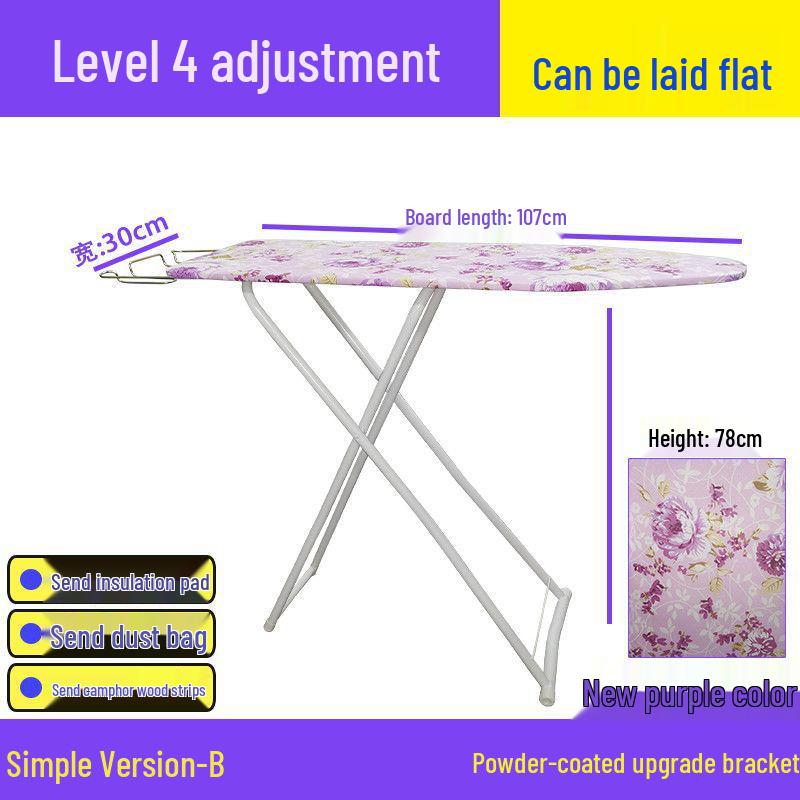 Reinforced Foldable Ironing Board with Handheld Rack - High-Grade Household Accessory