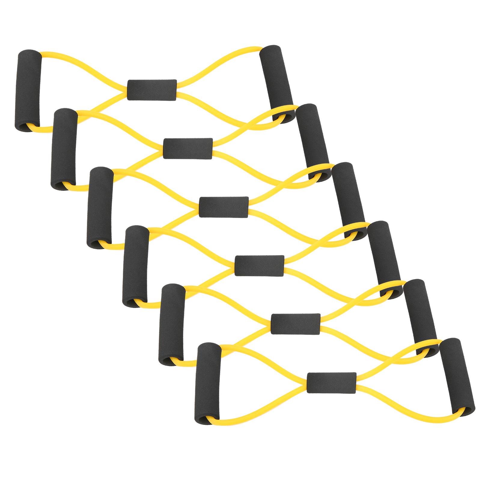 

6pcs Figure 8 Pull Rope Fitness Yoga Training Strap Belt TPE Home Gym Resistance BandsYellow