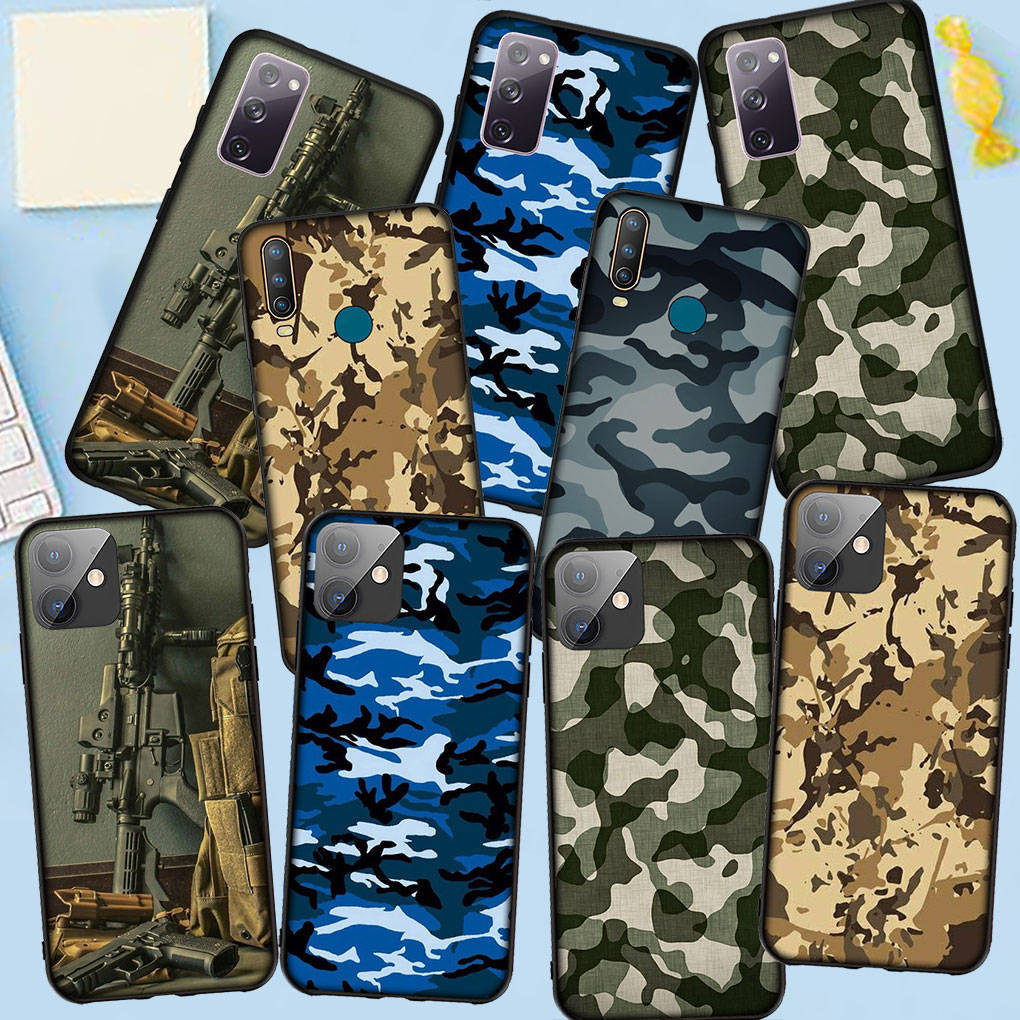 Kryt na telefon pro Samsung Galaxy S25 S24 S23 iPhone 16 15 Xiaomi Redmi Note 14 13 12 16E X 11 Pro Max Moto Huawei Camo Vojenský Armádní Kamufláž Umělecký Kryt