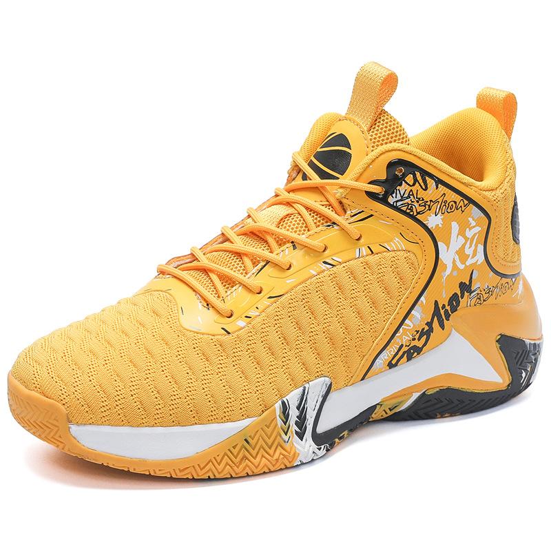 Basketballschuhe, Fly-Woven Sport- und Freizeitschuhe, große Größe, atmungsaktives Mesh, stoßdämpfende, rutschfeste und verschleißfeste Sneaker