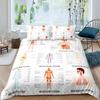Housse de couette King Queen Anatomie humaine Structure corporelle Organe Parure de lit Éducation médicale Biologie cellulaire Housse de couette en polyester doux