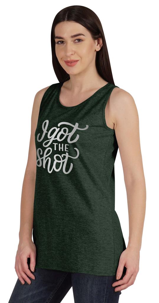 Inkmeso I Got The Shot Funny Pro-Vaccine Sleeveless Tank Top T-shirt For
