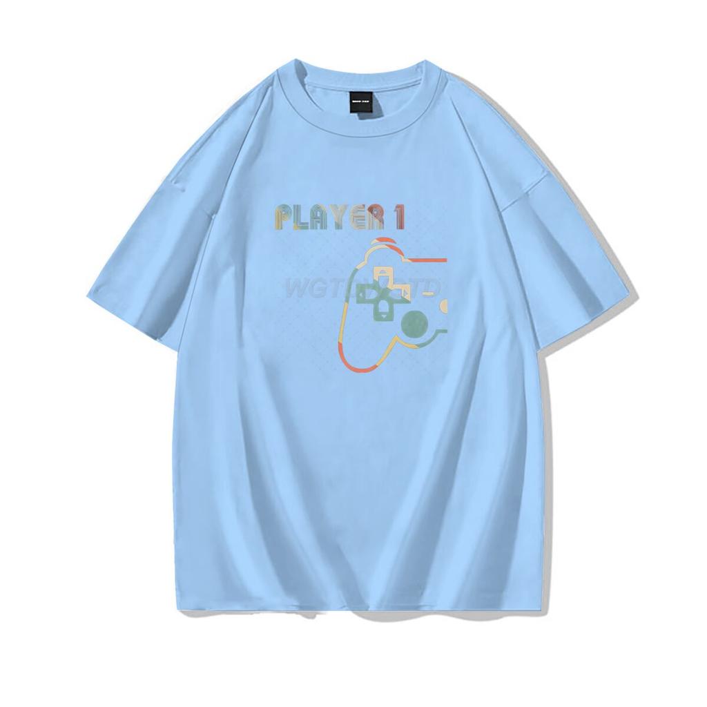 Matching Video Gamers Couple Player 1 Player 2 Tshirt Valentines Day Gifts Funny Matching Couples Short Sleeves Casual Tops