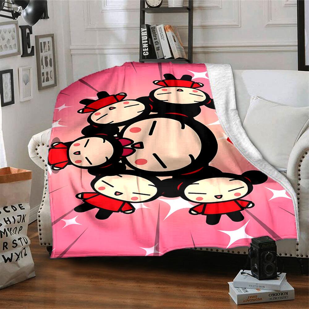 Pucca Blanket Ultra-Soft Suitable for Office Couch Chair Four Seasons Multipurpose Modern Style Ideal Gift For Birthday Valentine'S Day