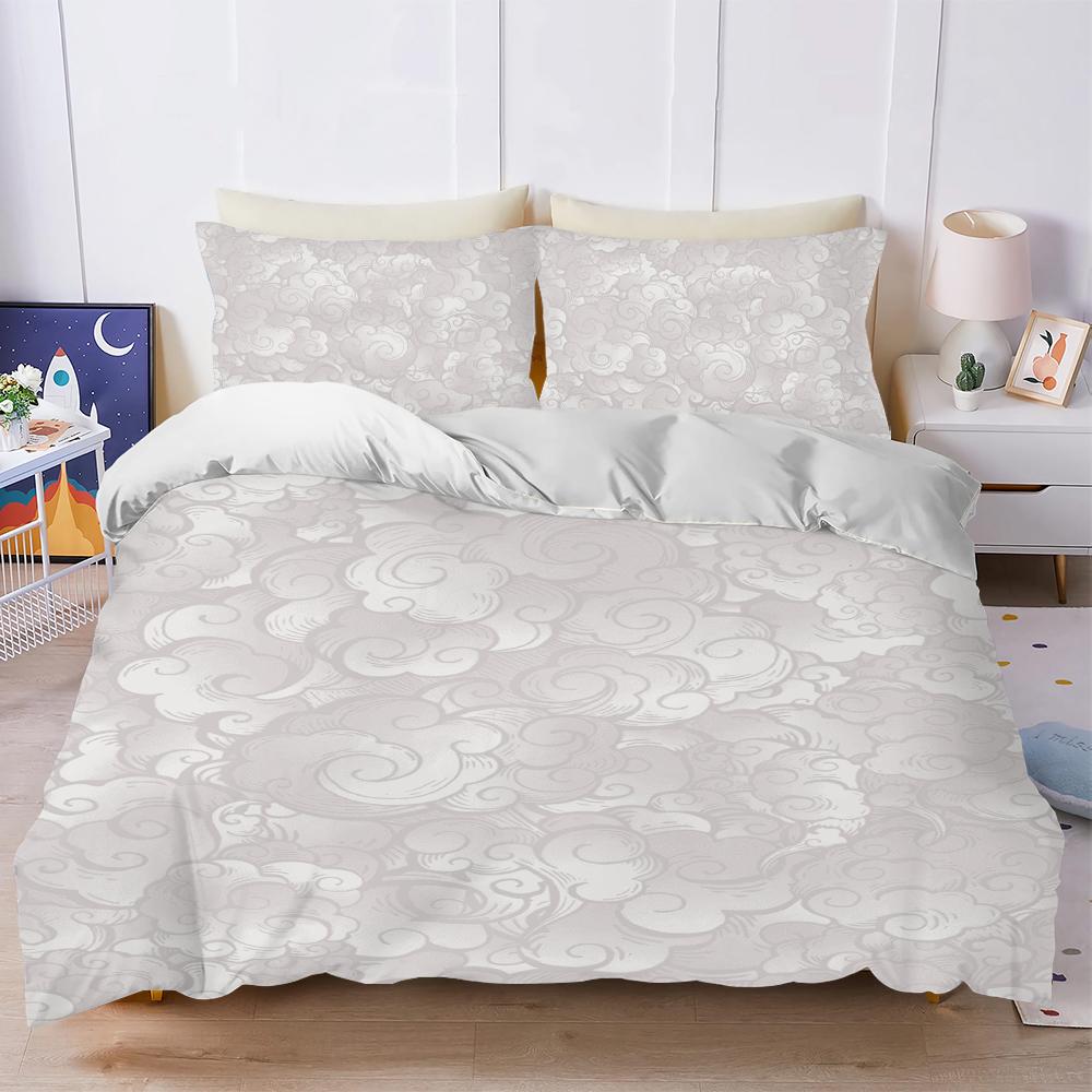 Smoke Seigaha Wind Kumo Duvet Cover Set Soft Wash Bed 3 Piece Summer Comfortable Student Dormitory Home Baby Bedding Best seller