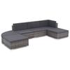 Vidaxl 6-Cz. Set da Giardino, Cuscini, Grigio, Rattan PE