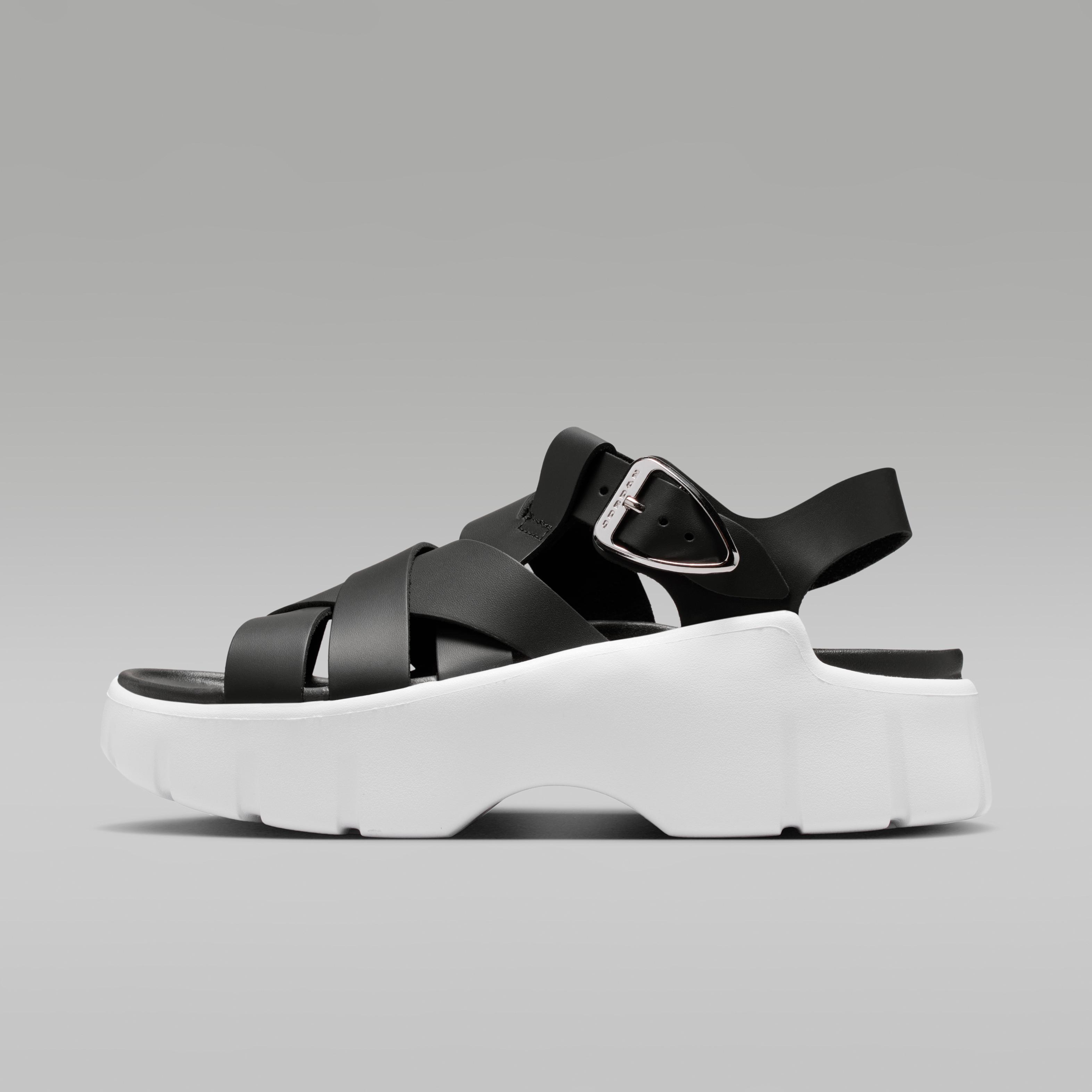 Wmns Air Jordan Willow Sandal Black White Metallic Silver 38