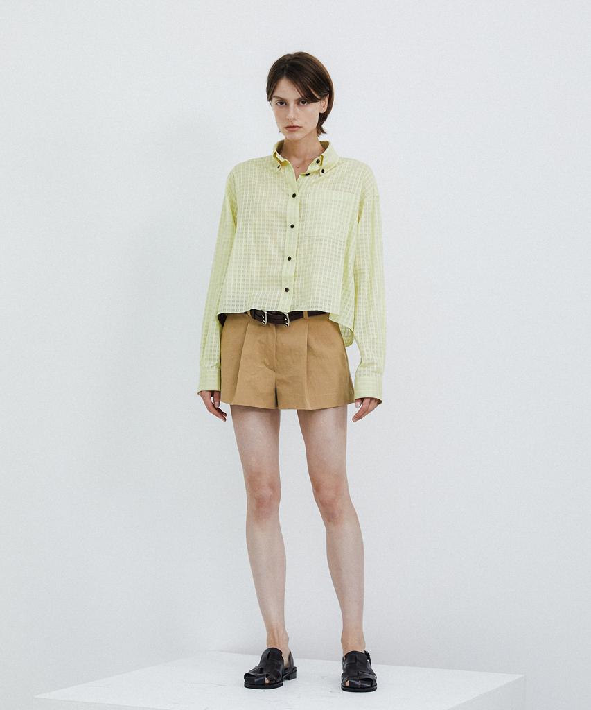 Epinggeulleo Pleated Short Pants - Amber Haze