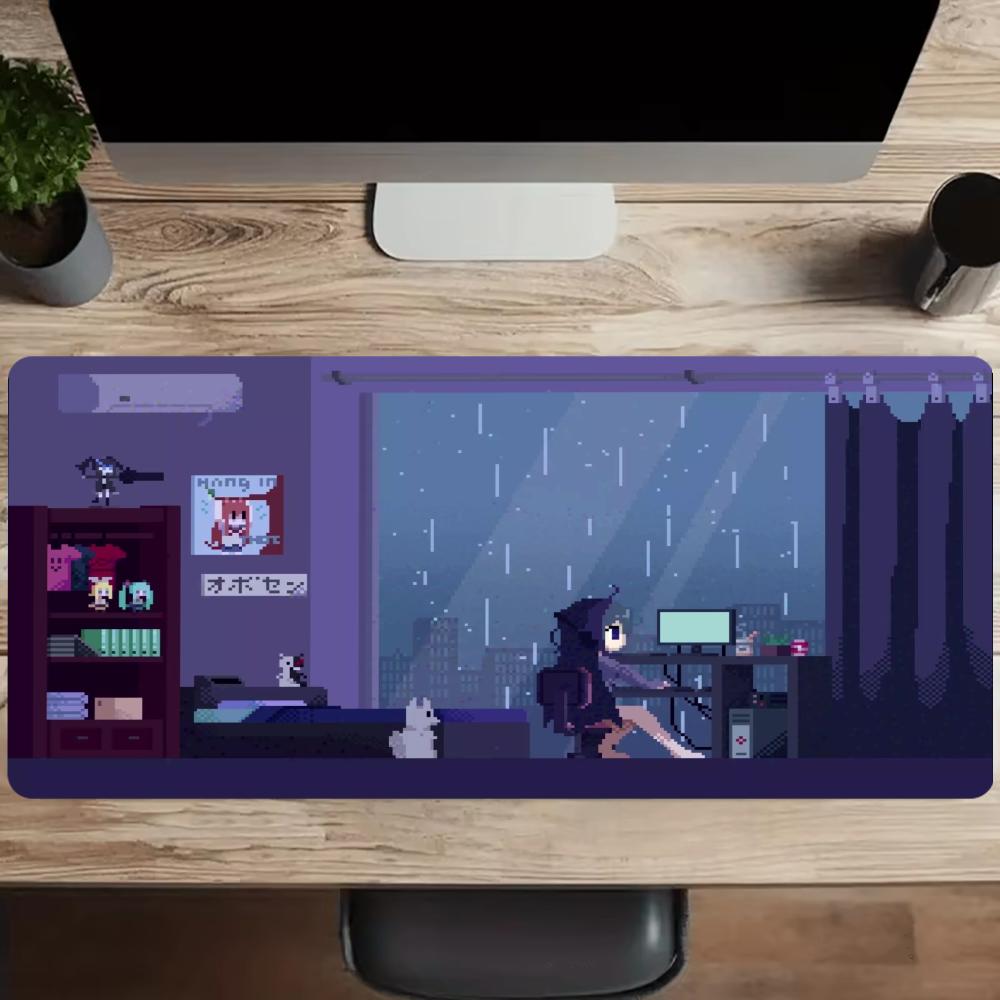 Apartment Pixel Art Mechanical Mouse Pads Xxl Office Mat Gaming Mousepad Square Mouse Pad PC Desktop Accessories Desk Gadgets