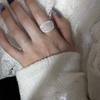 Elegant White Color Layering Rings Fashion Open Finger Rings For Women Girls Exaggerated Ring Jewelry Gift Party Accessories Gifts