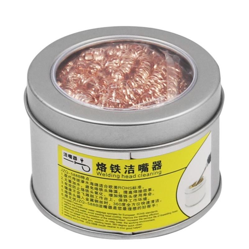 Soldering Iron Cleaning Ball Brass Wire Sponge No Water Needed Solder Iron Tip Copper Cleaning Tools Metal Dross Box